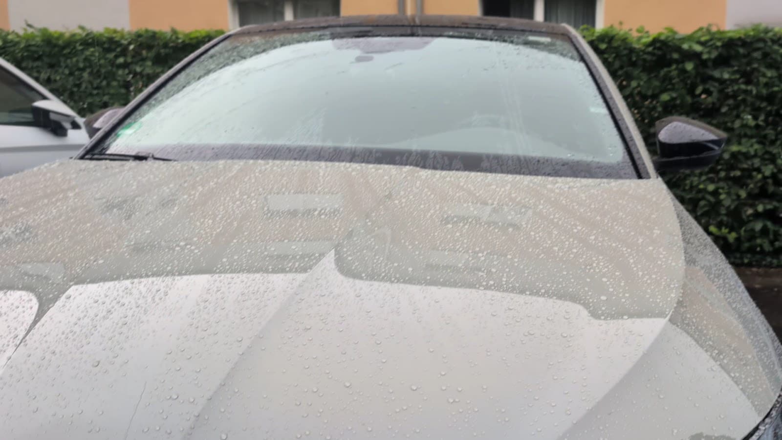 Wasserperlen auf versiegeltem Lack